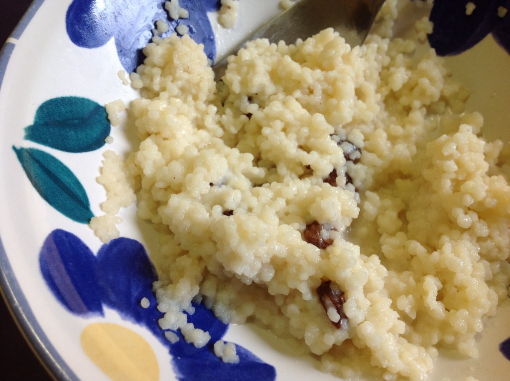 Thankful for these things, couscous, breakfast . Warm breakfast